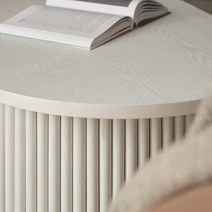 Maru Oval Coffee Table, Washed White