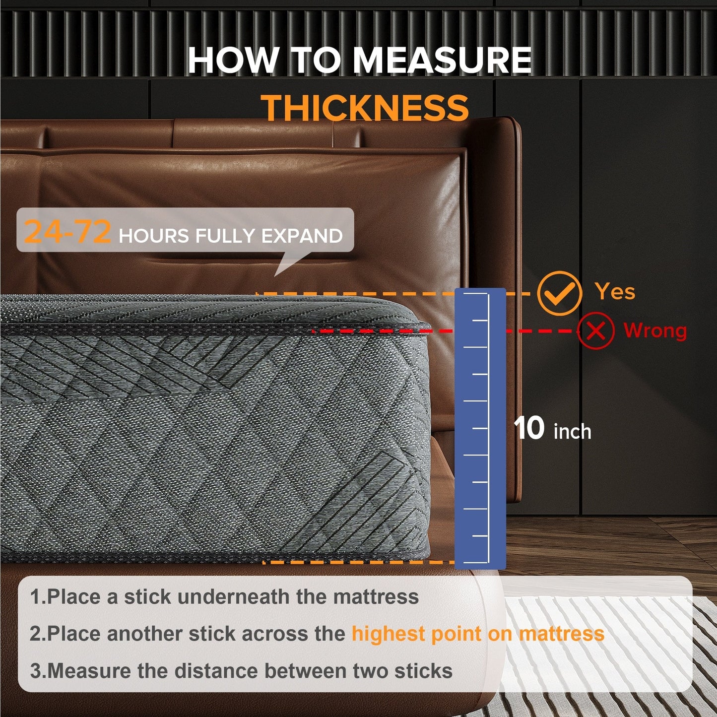 SweDrea 10 in. Medium Firm Gel-infused Memory Foam Hybrid Mattress Cooling and Breathable with CertiPUR-US, SGS and OEKO-TEX