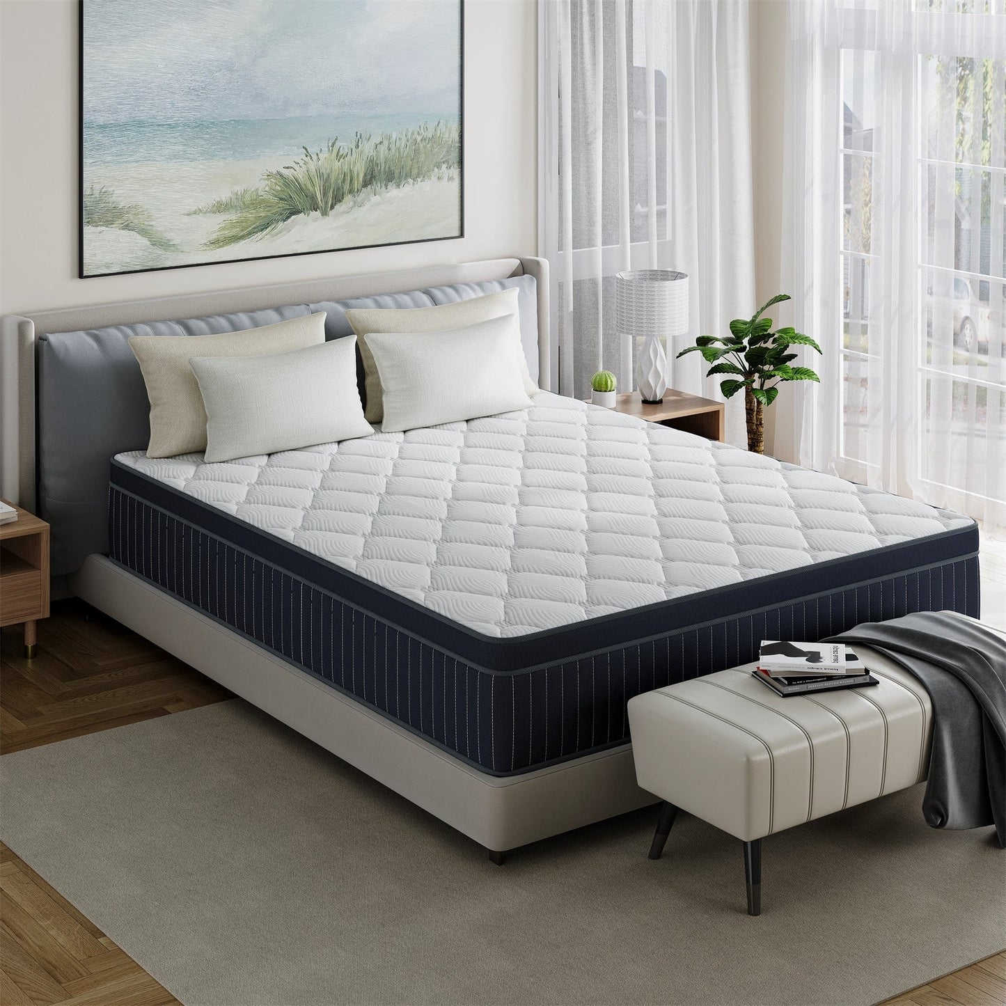 SweDrea 12 in. Plush Gel-infused Memory Foam Hybrid Mattress Cooling and Breathable with CertiPUR-US, SGS and OEKO-TEX