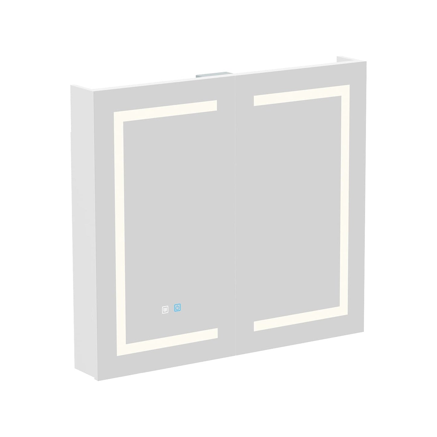 Bathroom Medicine Cabinet LED Mirror Anti-Fog 6000K Wall Cabinet White