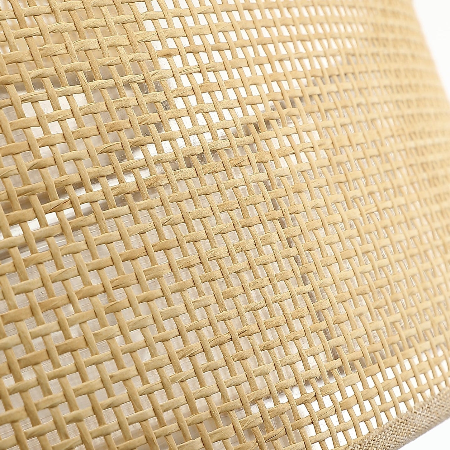 Bayou 5-Light Black Coastal Drum Chandelier with Double Rattan Shade - 24''W