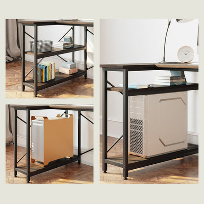 Small L Shaped Desk with Storage Shelves Corner Computer Desk