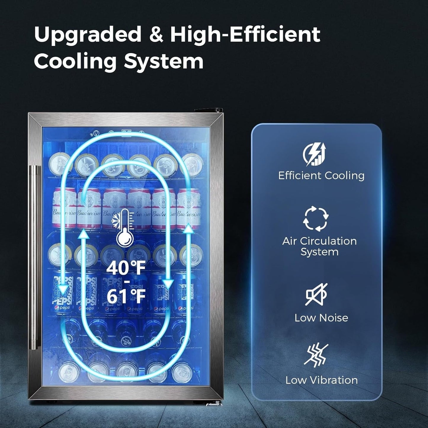 Beverage Refrigerator Cooler-145 Can Mini Fridge