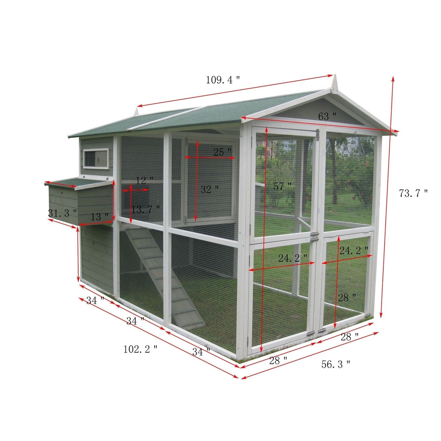 Zylina Big Green Chicken Coop