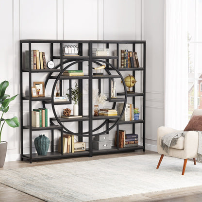 Bookshelf 5 Shelf Industrial Etagere Bookcase for Bedroom, Living Room, Home Office