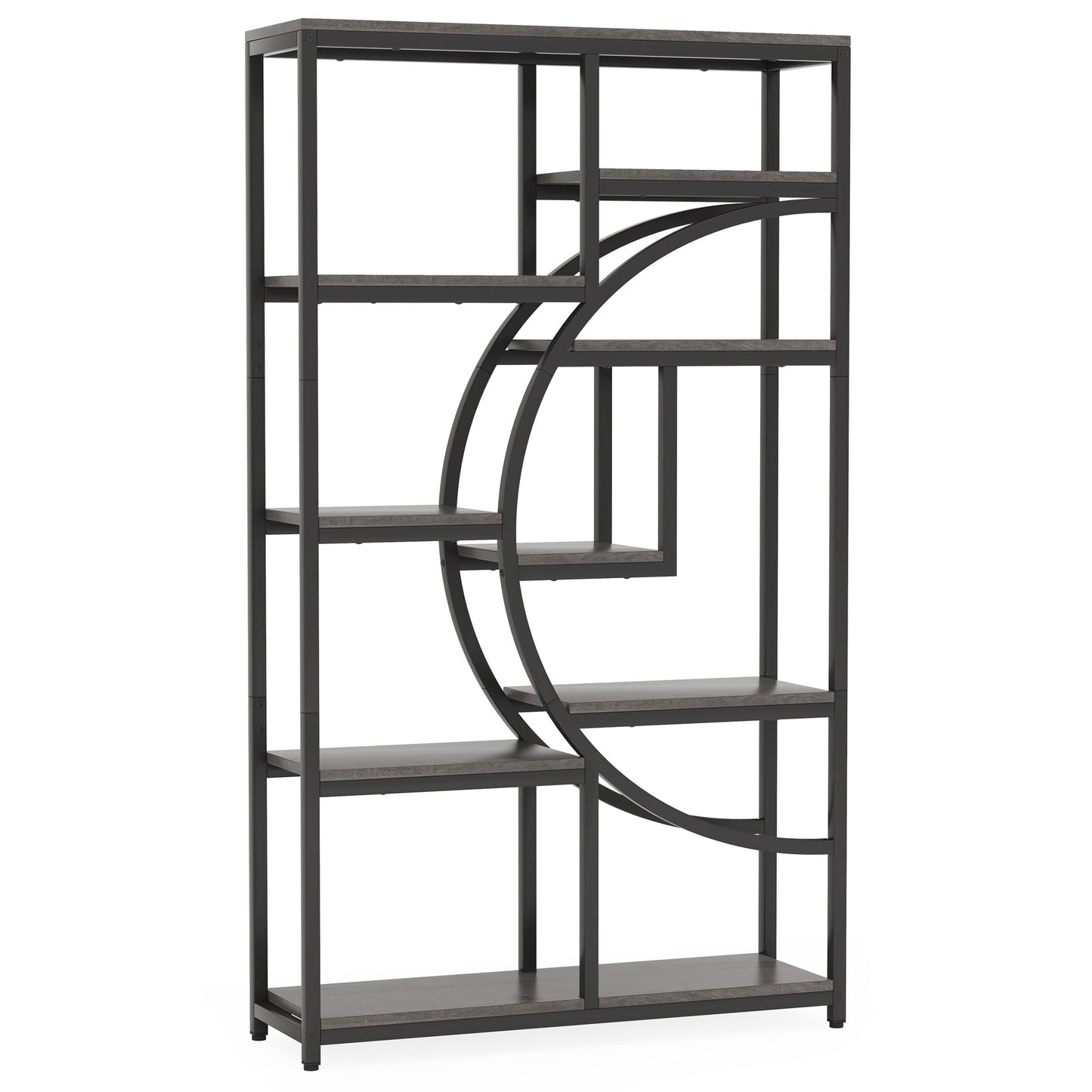 Bookshelf 5 Shelf Industrial Etagere Bookcase for Bedroom, Living Room, Home Office