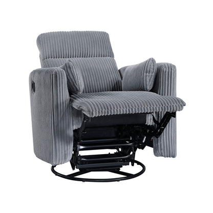 Braidy Corduroy Swivel Glider Manual Reclining Chair