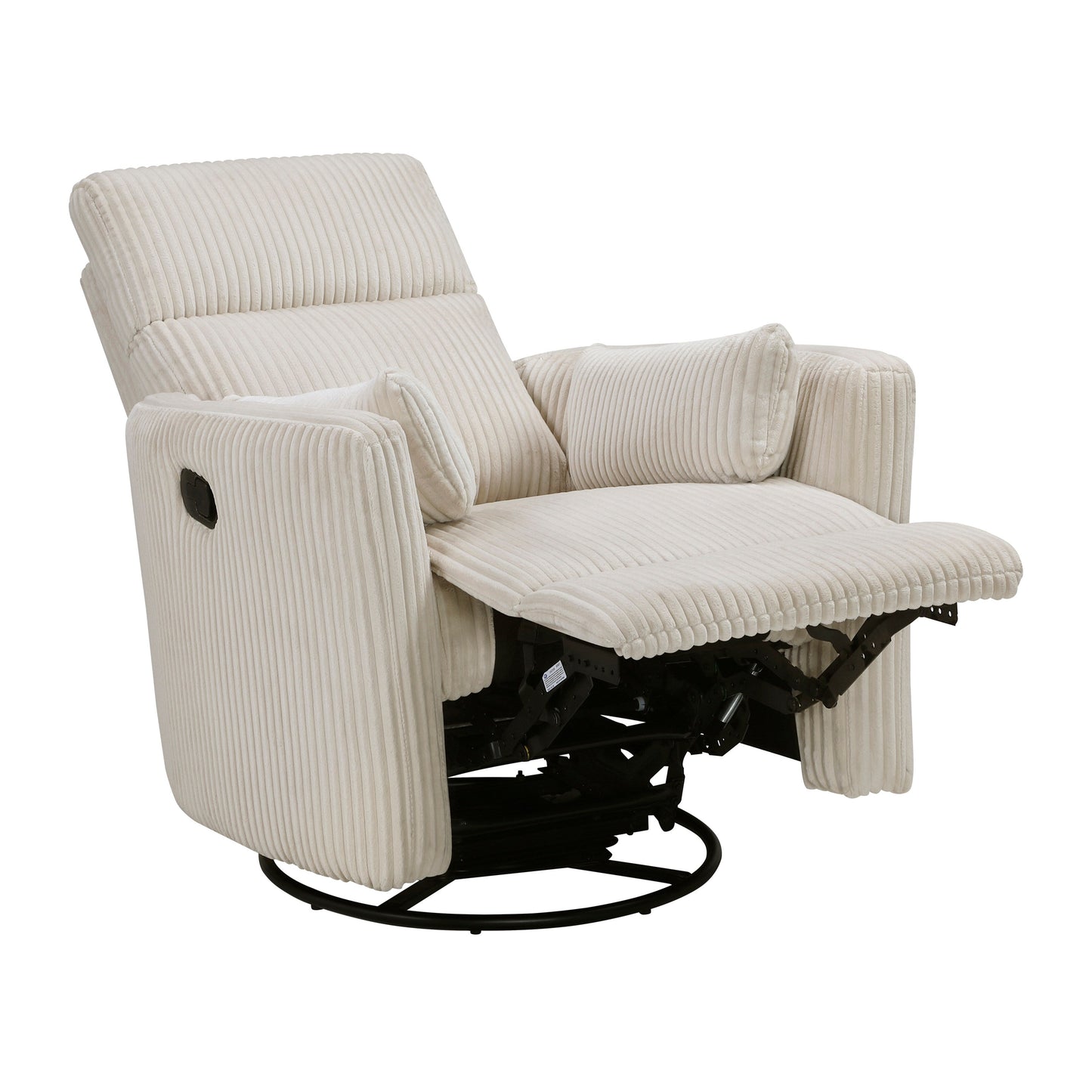 Braidy Corduroy Swivel Glider Manual Reclining Chair