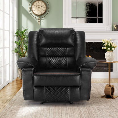 Brown Manual Recliner with 8-Point Massage, Heated Function, and Sturdy Frame for Living Room Comfort