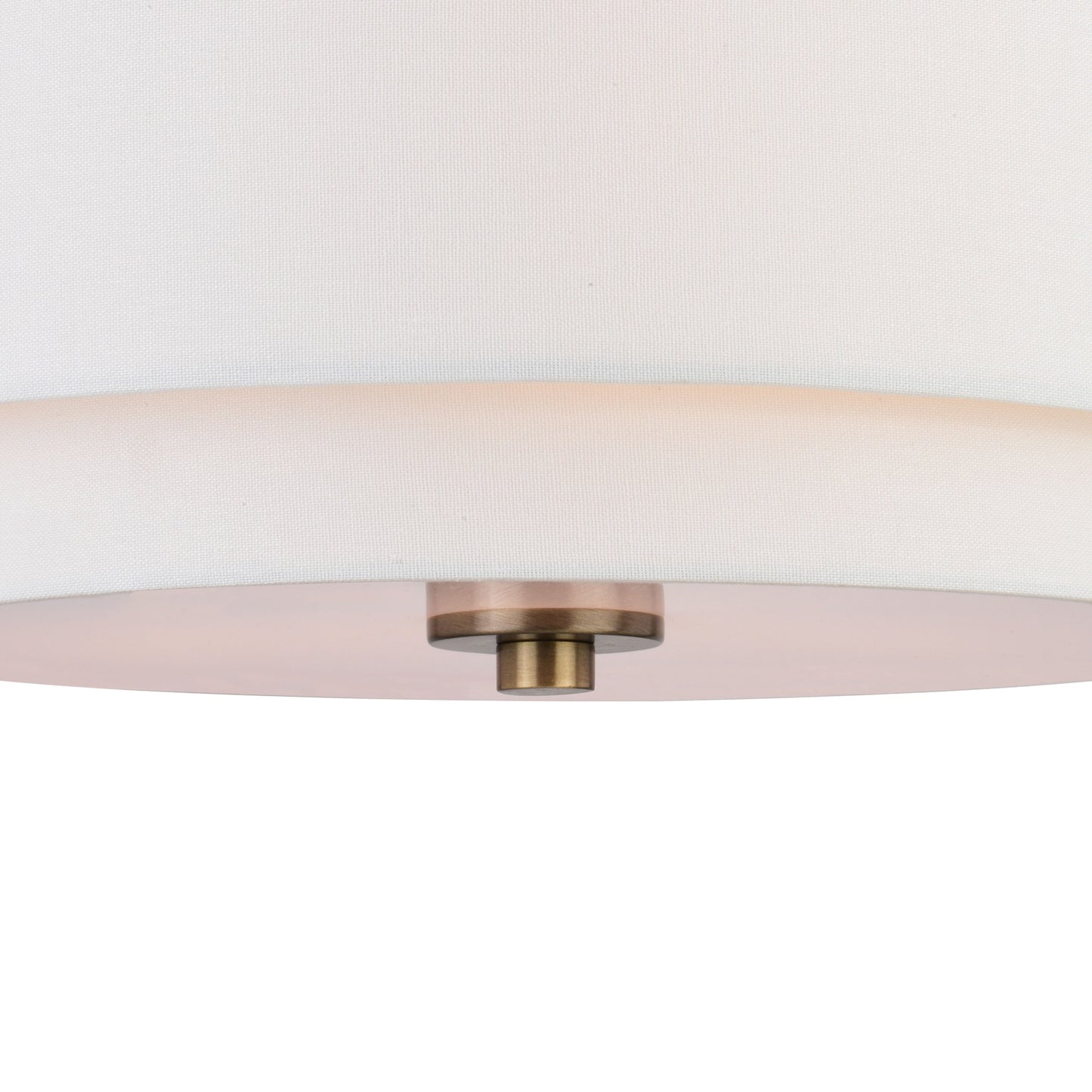 Burnaby Mid-Century Modern Ceiling Mount Light White Linen Drum Shade