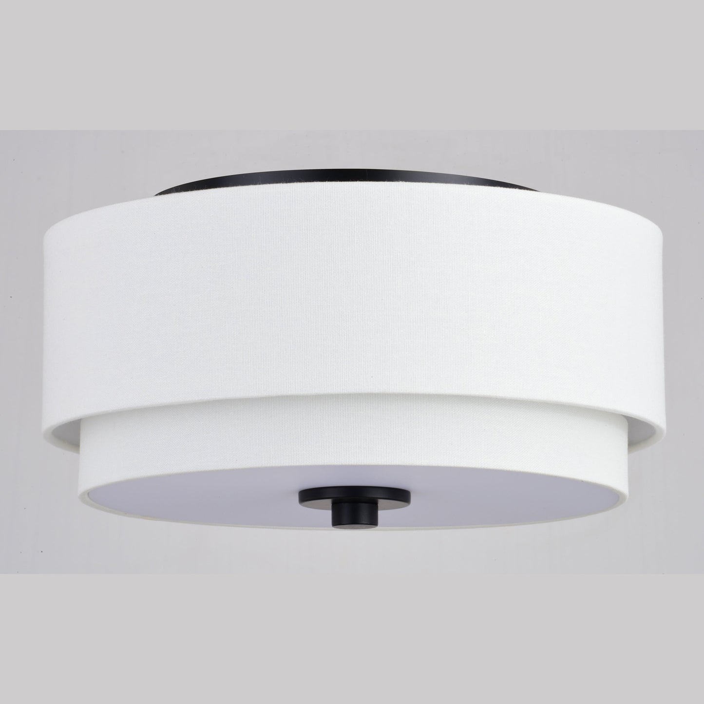 Burnaby Mid-Century Modern Ceiling Mount Light White Linen Drum Shade