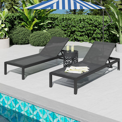 Cape Coral Outdoor Aluminum Chaise Lounge (Set of 2) by Christopher Knight Home - 77.56 D x 25.20 W x 11.80 H