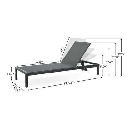 Cape Coral Outdoor Aluminum Chaise Lounge (Set of 2) by Christopher Knight Home - 77.56 D x 25.20 W x 11.80 H