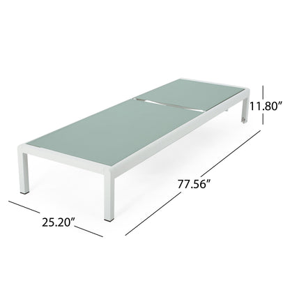 Cape Coral Outdoor Aluminum Chaise Lounge (Set of 2) by Christopher Knight Home - 77.56 D x 25.20 W x 11.80 H