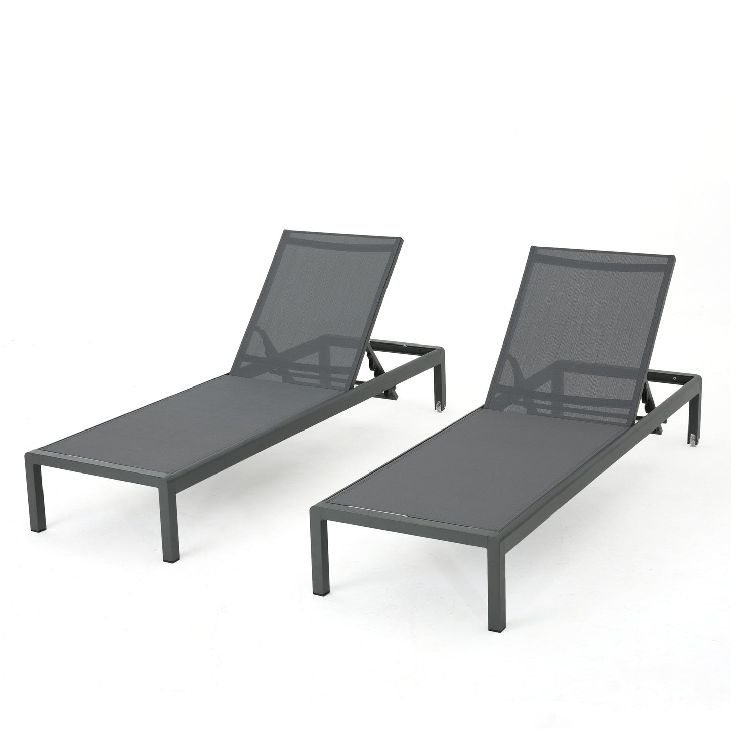 Cape Coral Outdoor Aluminum Chaise Lounge (Set of 2) by Christopher Knight Home - 77.56 D x 25.20 W x 11.80 H