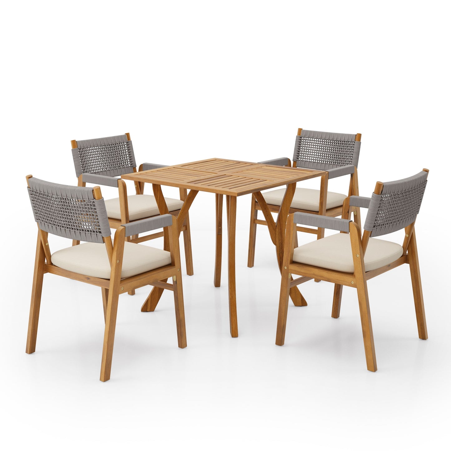 Captef Outdoor 5-piece acacia wood Dining Set by Christopher Knight Home