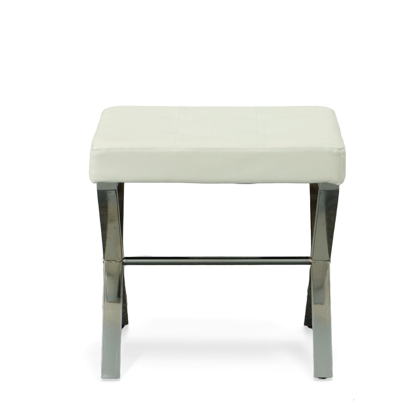 Carolina Living Elisabetta Vanity Bench - White/Chrome