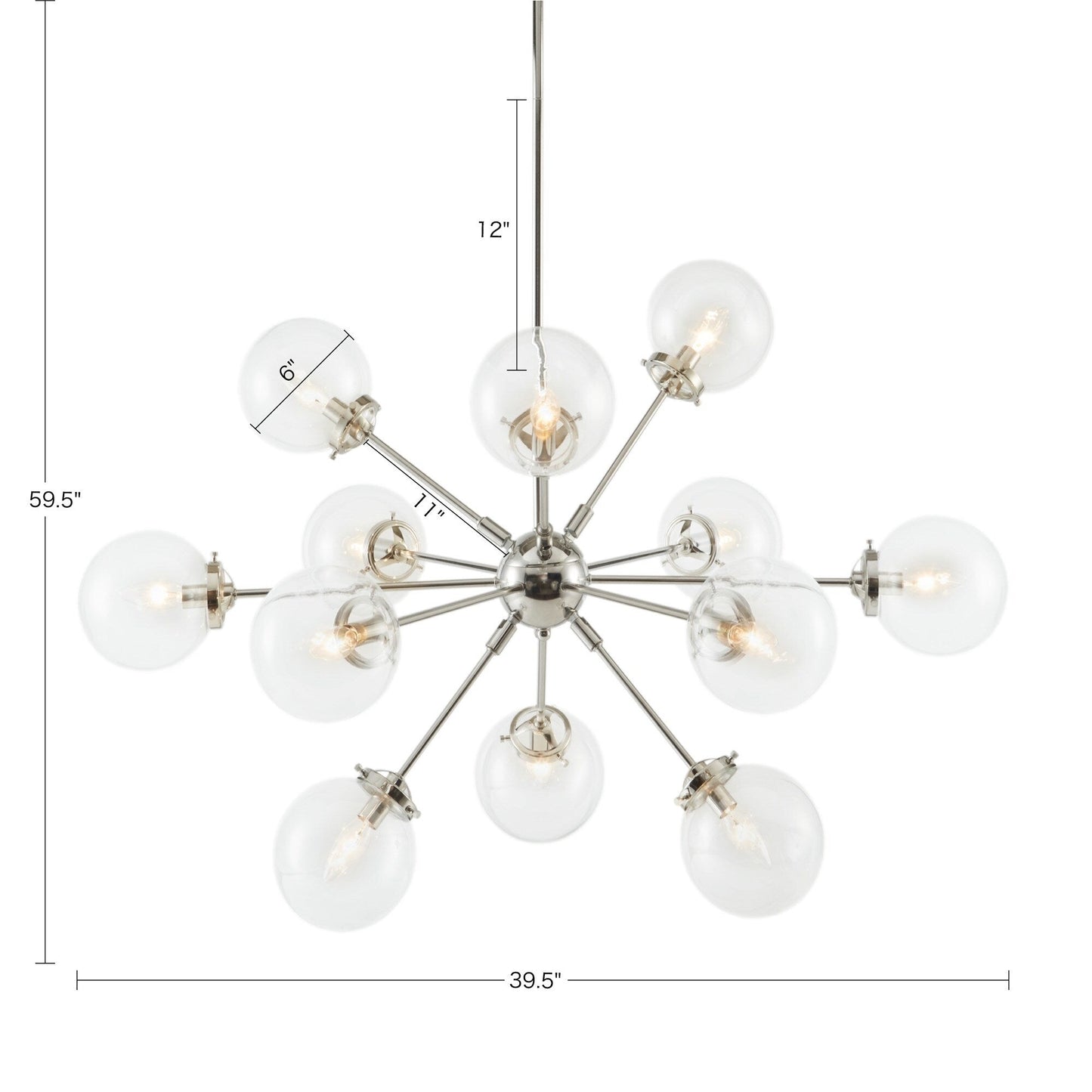 INK+IVY Paige 12-Light Chandelier with Oversized Globe Bulbs