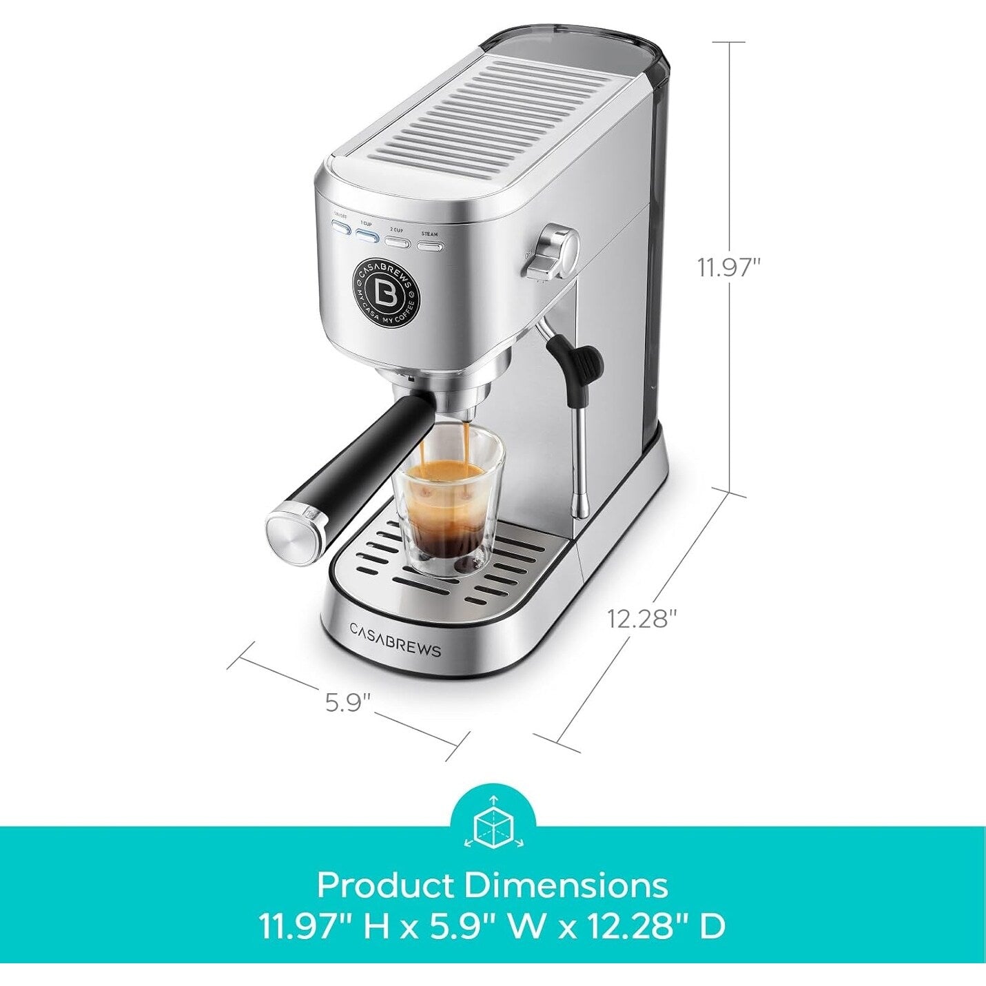 CASABREWS CM5418Basic 20-Bar Espresso Machine W/ Milk Frothing for Home