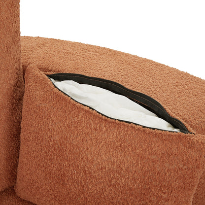 Chenille Accent Barrel Chair Lounge Chair, Round Sofa Chair Armchair with 360-Degree Swivel Base and 3 Removable Pillows