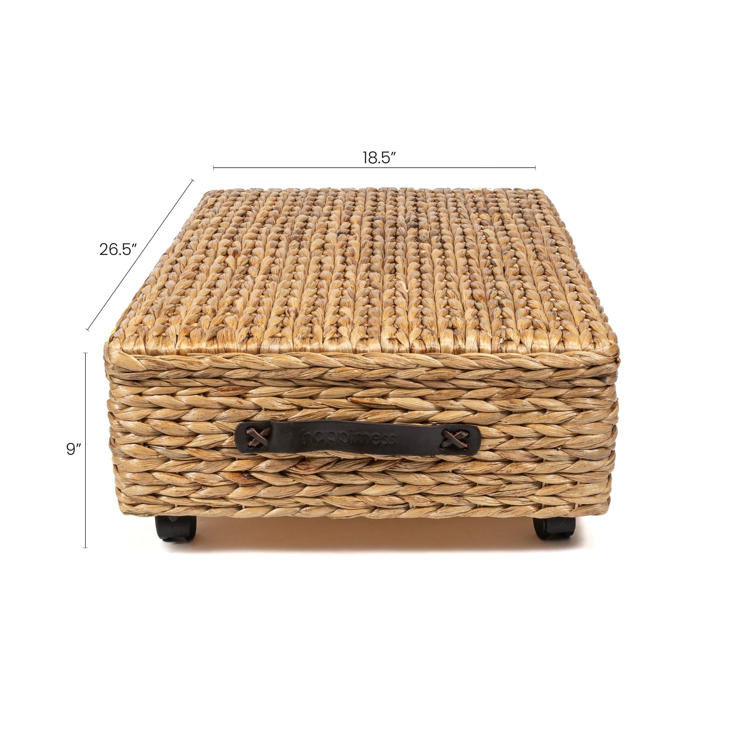 happimess Hyacinth/Wood Underbed Storage Bin with Wheels & Handles