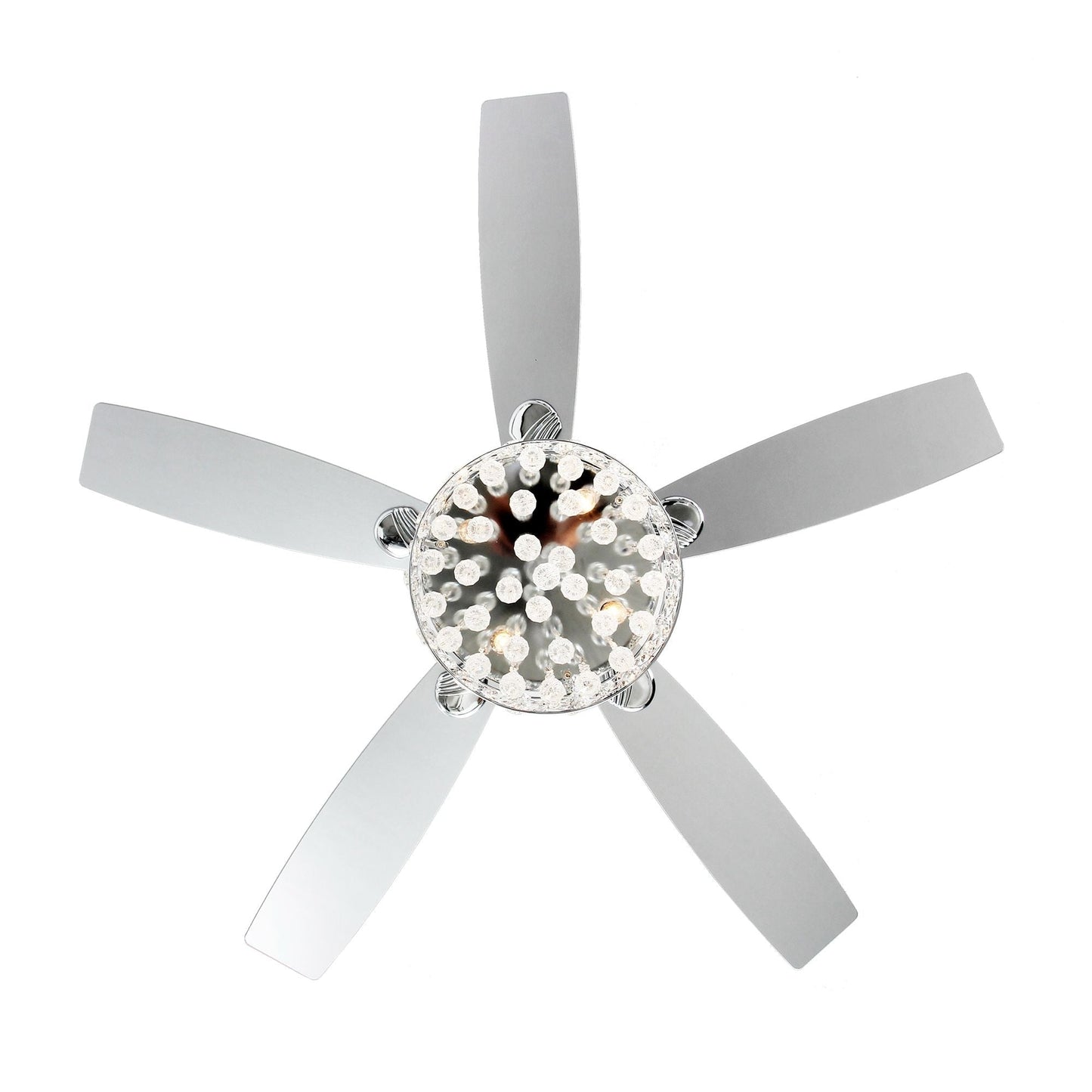 Chrome/ Crystal 4-light Chandelier/ Ceiling Fan with Remote
