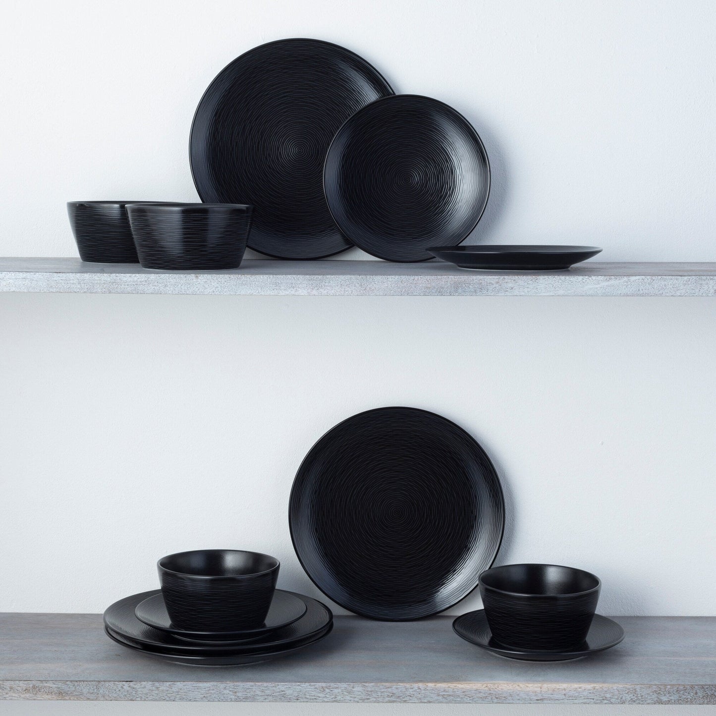 Noritake Colorscapes Swirl 12-Piece Coupe Dinneware Set, Service For 4