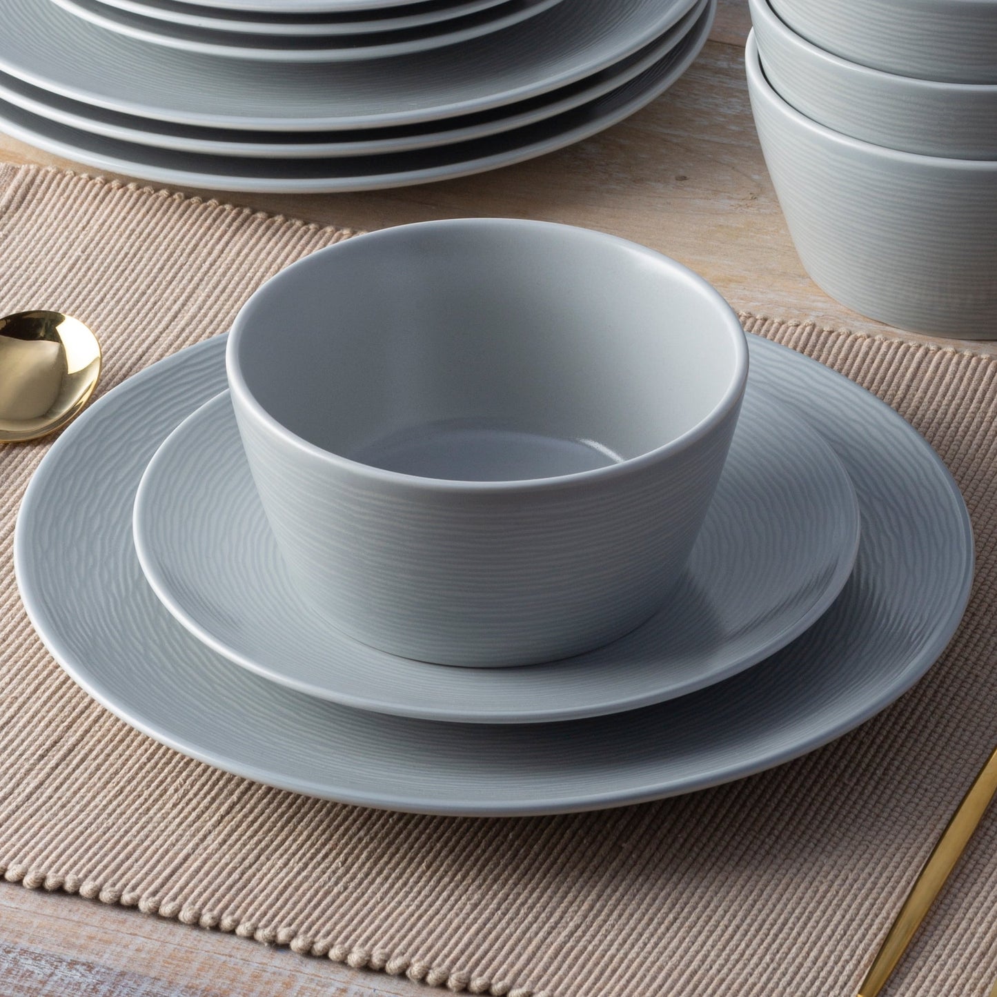 Noritake Colorscapes Swirl 12-Piece Coupe Dinneware Set, Service For 4