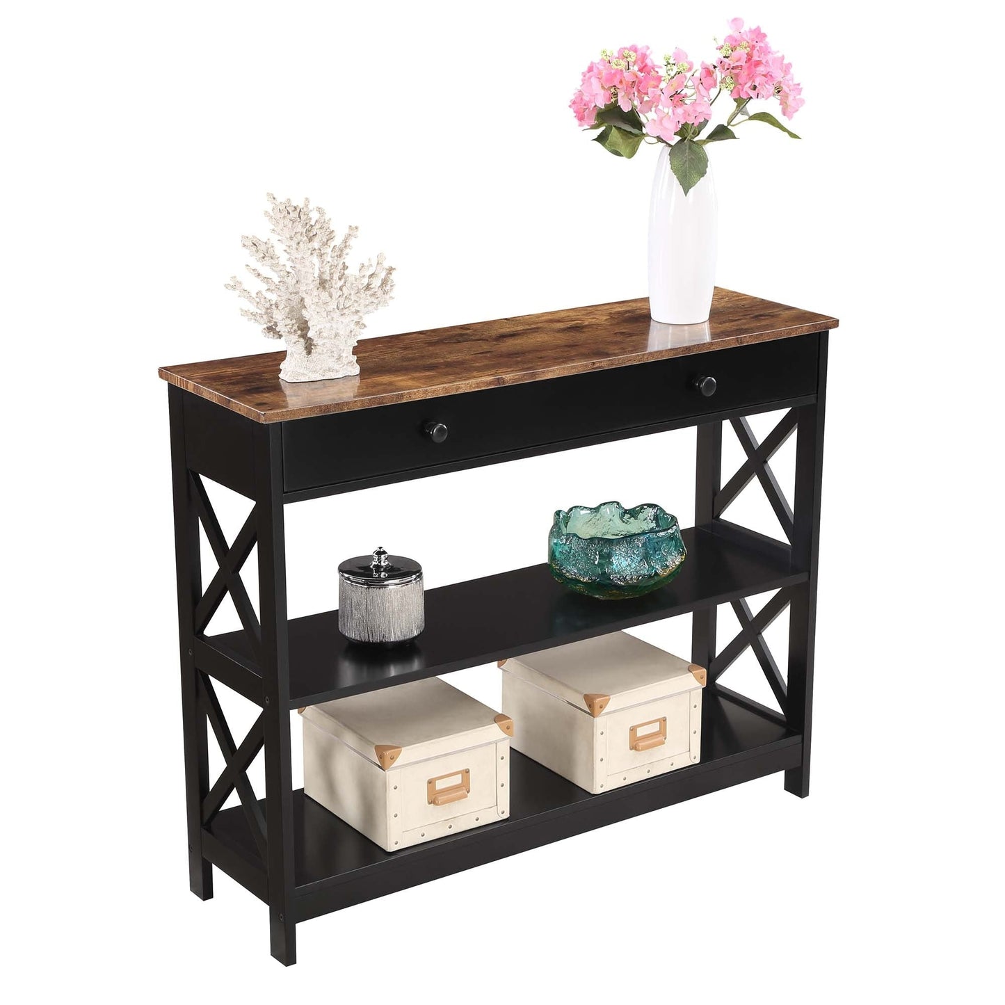 Convenience Concepts Oxford 1 Drawer Console Table with Shelves