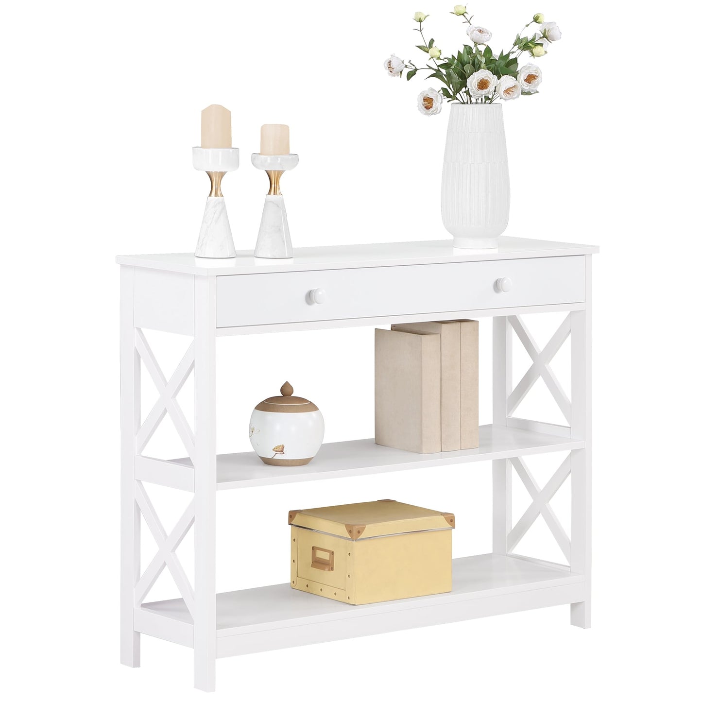 Convenience Concepts Oxford 1 Drawer Console Table with Shelves