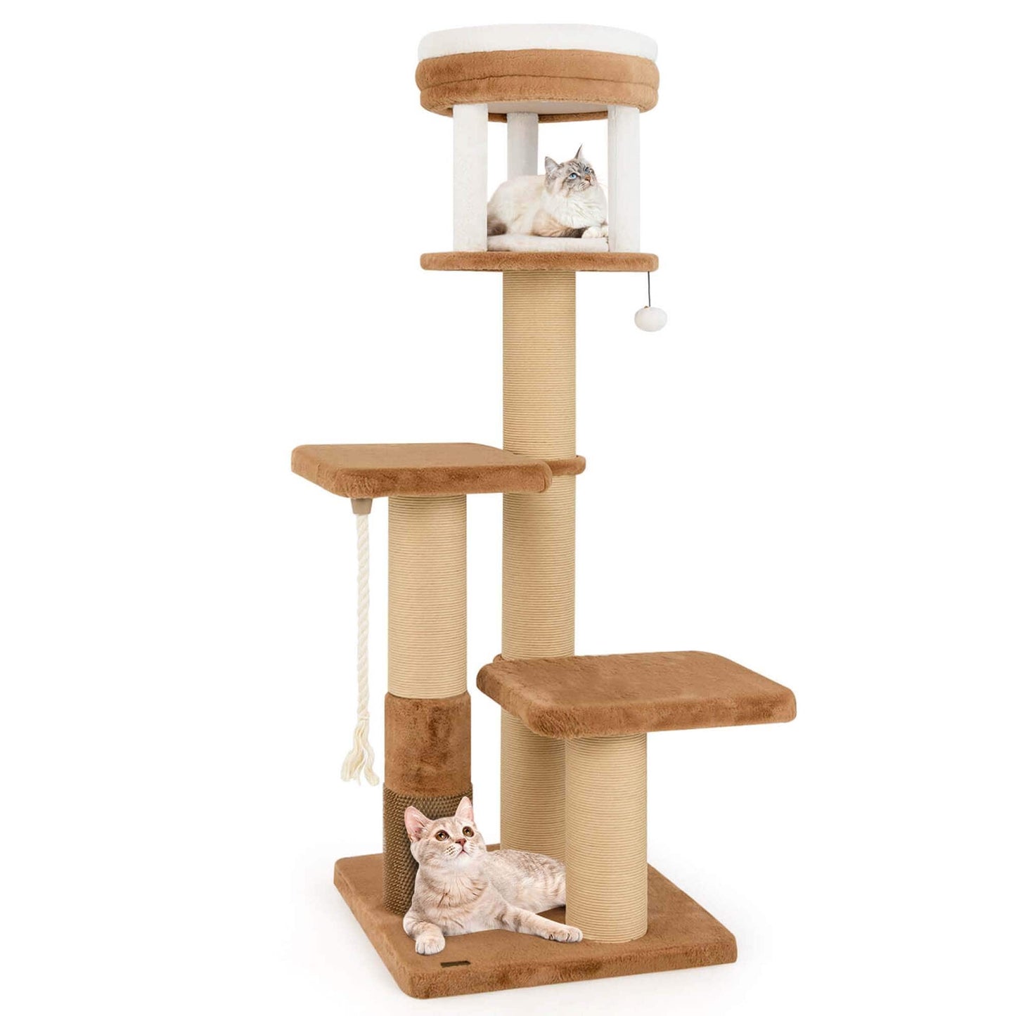 Costway 65 Tall Cat Tree for Indoor with Self-groomer Padded Perch - See Details
