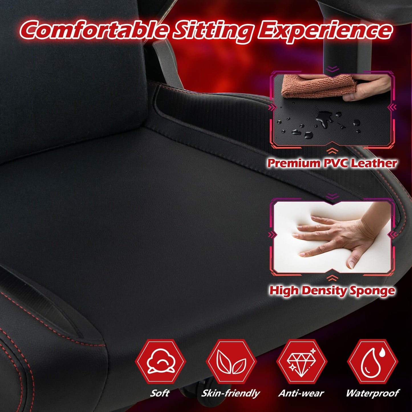 Costway Gaming Chair Ergonomic High Back Computer Chair with Rocking - See Details