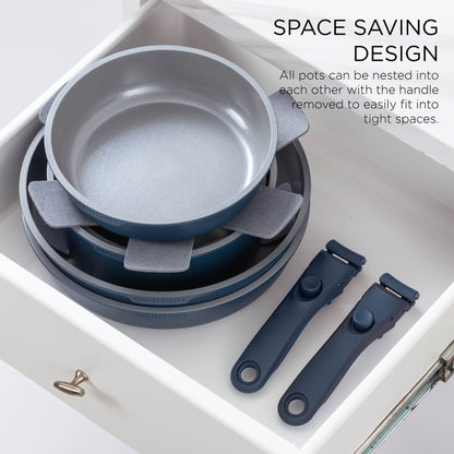 Country Kitchen 16 Piece RV Cookware Set Ceramic with Removable Handle Oven Safe