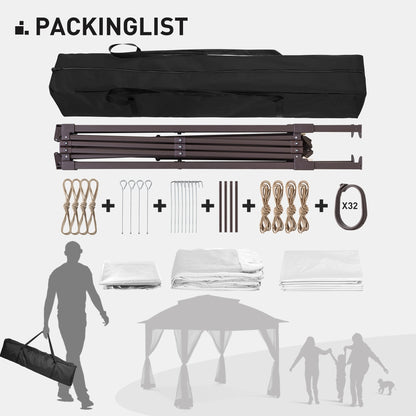 Cozywor 11 ft. x 11 ft. Pop-Up Steel Gazebo with Mosquito Netting