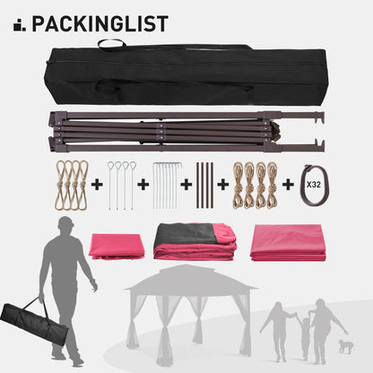 Cozywor 11 ft. x 11 ft. Pop-Up Steel Gazebo with Mosquito Netting