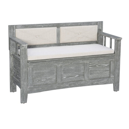 Dahlia Wood Flip Top Storage Entryway Bench