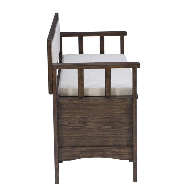 Dahlia Wood Flip Top Storage Entryway Bench