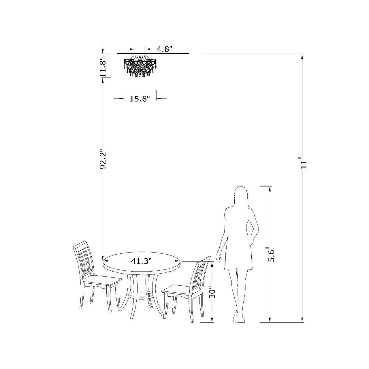 Dalia Elegant Indoor 3-light Crystal Flush Mount