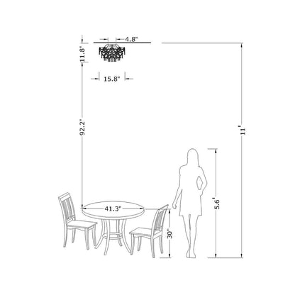 Dalia Elegant Indoor 3-light Crystal Flush Mount