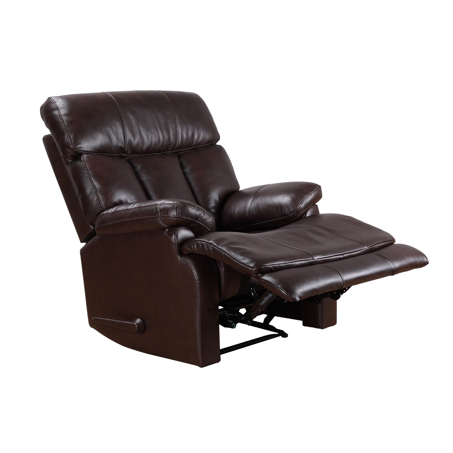 Davin Top Grain Leather Genuine leather Brown Extendable Footrest Manual Recliner