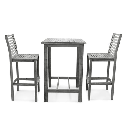 Emilio Wood Bar Table and Chair Dining Set