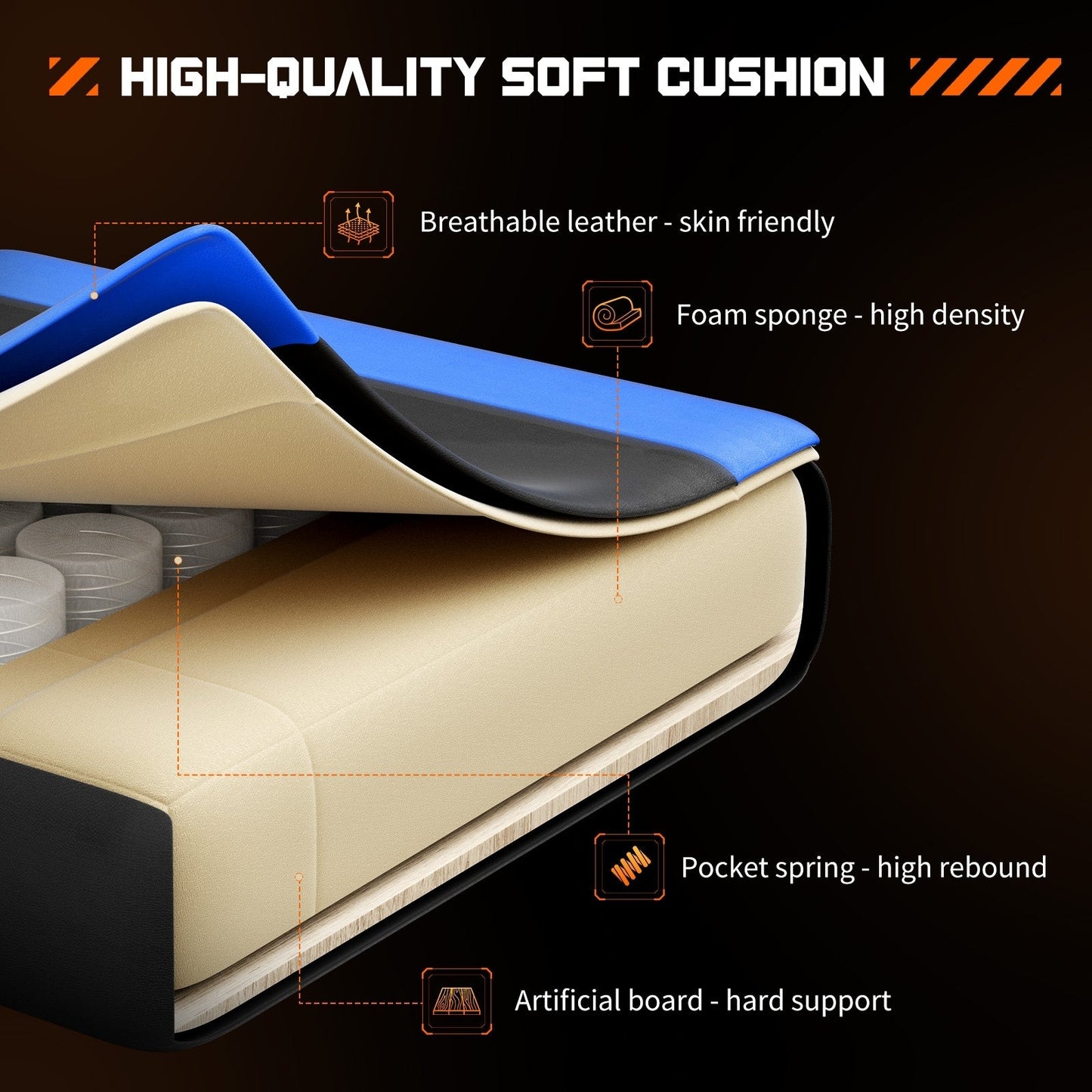 Ergonomic PU Leather 360° Swivel Gaming Recliner with Footrest, Headrest, Lumbar Support, Adjustable Height