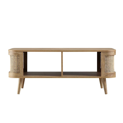 Izzy Curved Rattan Coffee Table, Natural