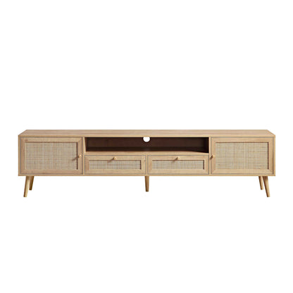 Frances Woven Rattan 200cm Wide TV Unit, Natural