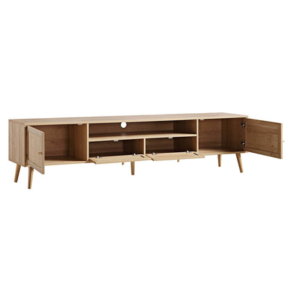 Frances Woven Rattan 200cm Wide TV Unit, Natural