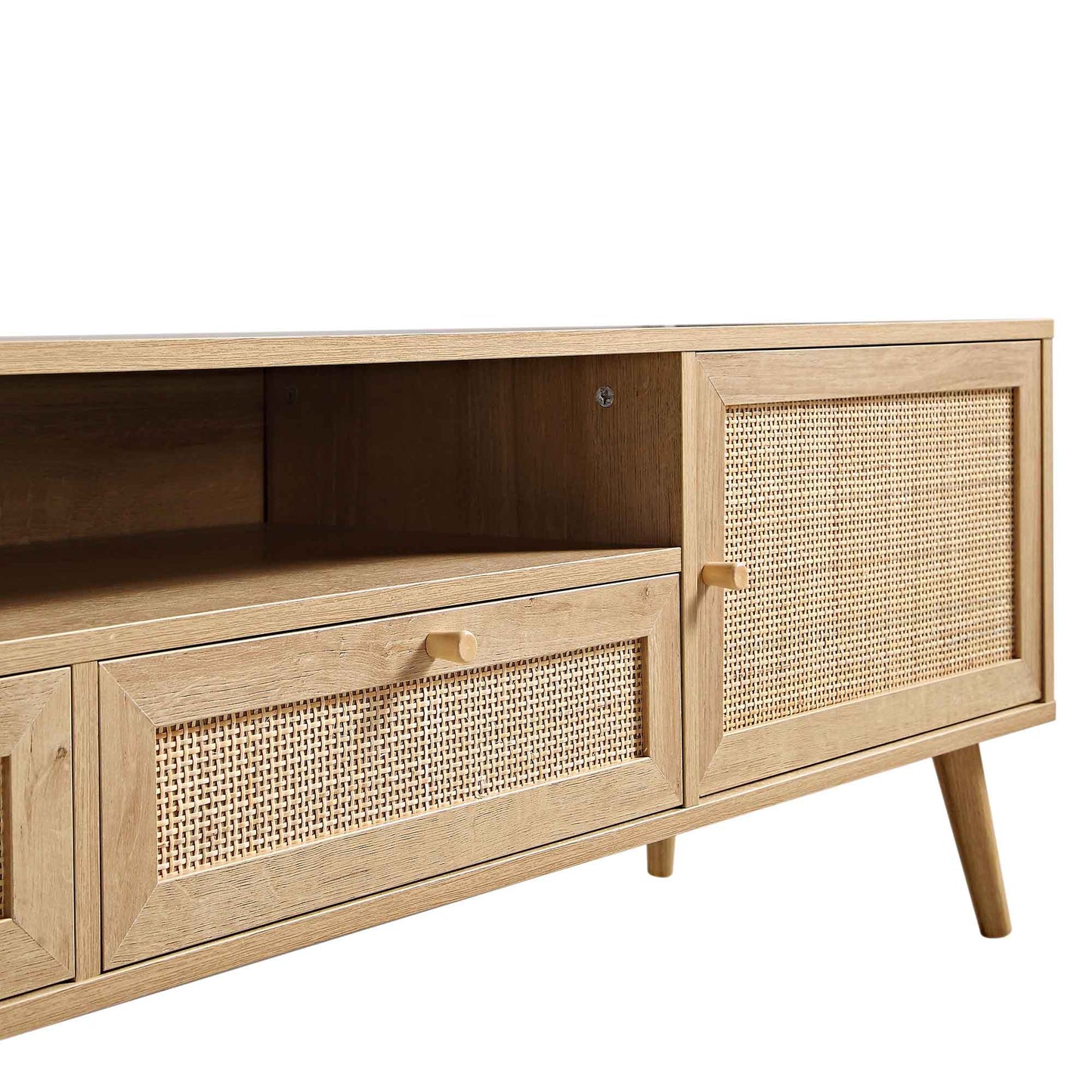 Frances Woven Rattan 200cm Wide TV Unit, Natural