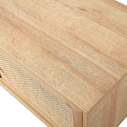Frances Woven Rattan 200cm Wide TV Unit, Natural