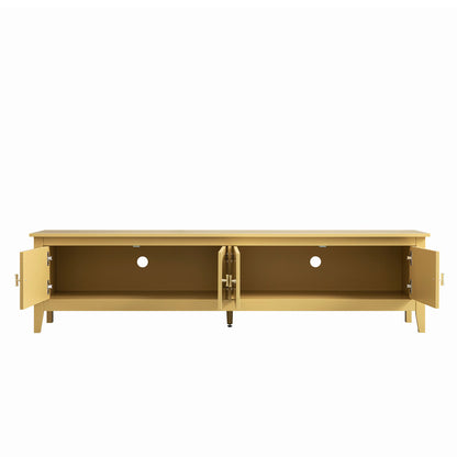 Oakham 180cm Wide TV Unit, Rattan Yellow