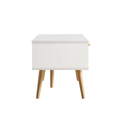 Anya Woven Rattan 3-Drawer TV Unit in White