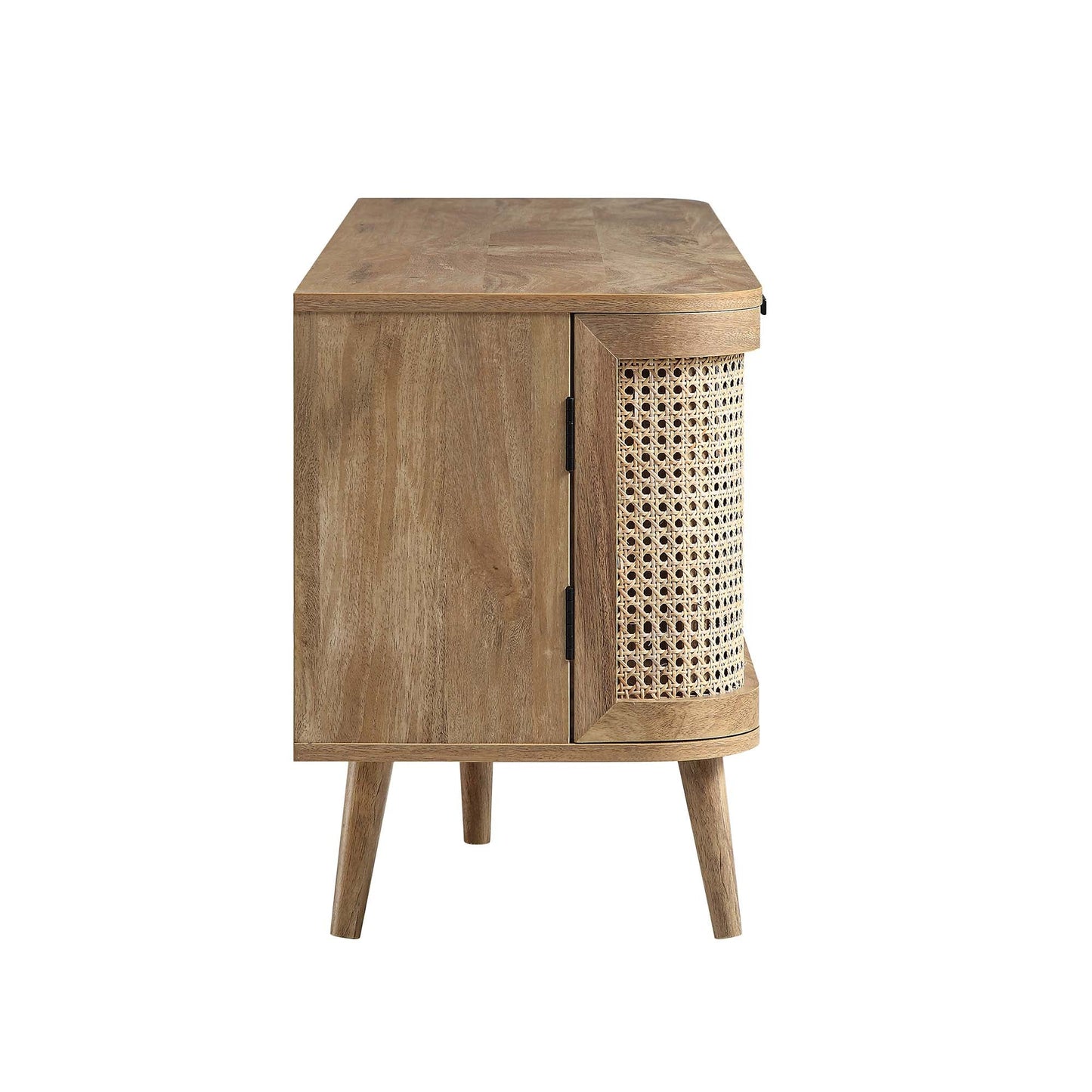 Izzy Curved Rattan 150cm TV Unit, Natural